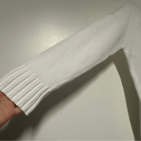 LABO ART White 100% Cotton Knit Sweater Made In Italy Size 0 - Picture 6 of 9